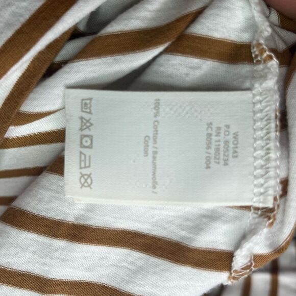 Boden White and brown striped top Women size 6 - Picture 3 of 4
